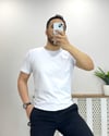 Beyaz bisiklet yaka Basic Tshirt T0012 