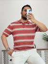 Beyaz Çizgili Kremit Örme Tshirt T0018