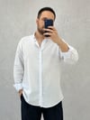 Beyaz Oversize Pamuk Gömlek G0044