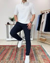 Beyaz Polo Yaka Fermuarlı Triko Tshirt T0008