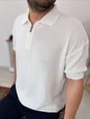 Beyaz Polo Yaka Oversize Triko Tshirt T0017