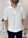 Beyaz Polo Yaka Oversize Triko Tshirt T0017