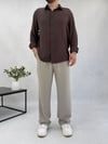 Çizgili Gri Baggy Pantolon P0036
