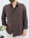 Kahverengi Oversize Salaş Gömlek G0046