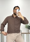 Kahverengi Regular Kalıp Gömlek G0032