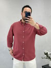 Kiremit Oversize Pamuk Gömlek G0035