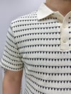 Krem Polo yaka Örme T-shirt T0021