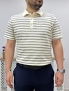 Krem Polo yaka Örme T-shirt T0021