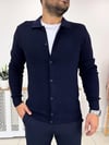 Lacivert Önü Düğmeli Model Hırka K0001