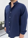 Lacivert Oversize Pamuk Gömlek G0043