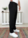 Lüx Regular Kalıp Siyah Kumaş Pantolon P0030