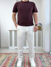 Mürdüm Bisiklet Yaka Regular Örme T-shirt T0023