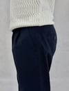Pileli Regular Lacivert Keten Pantolon P0037