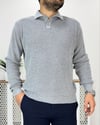Polo Yaka İnce Triko Gri
