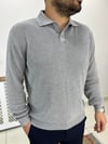 Polo Yaka İnce Triko Gri