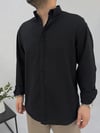 Siyah Oversize Pamuk Gömlek G0045