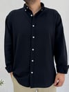 Siyah Oversize Pamuk Gömlek G0052