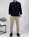 Siyah Oversize Pamuk Gömlek G0052