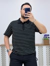 Siyah Polo Yaka Örme T-shirt T0022