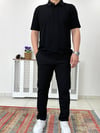 Siyah Polo Yaka Örme Tshirt T0014