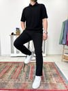 Siyah Polo Yaka Örme Tshirt T0014