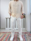 Yarım Oversize Gömlek Krem G0039