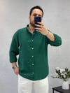 Zümrüt Yeşil Oversize Pamuk Gömlek G0033