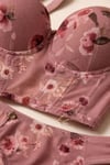 Chloen Pink - Feminen Dantelli Pembe Bralet Sütyen Külot Iç Çamaşır Takımı