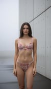 Clementine Pink Pembe Beyaz Çiçek Desenli  Balenli Desteksiz  Bralet İç Giyim  Çamaşır Takımı