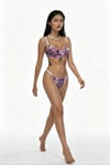 Clementine Purple - Zarif Dantelli Mor Bralet Sütyen Tanga Külot Iç Çamaşır Takımı