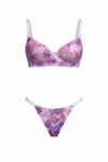 Clementine Purple - Zarif Dantelli Mor Bralet Sütyen Tanga Külot Iç Çamaşır Takımı