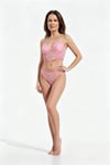 Terry Pink Romantik Pembe Dantel Detaylı Büstiyer Sütyen Ve Tanga Külot Takımı