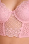 Terry Pink Romantik Pembe Dantel Detaylı Büstiyer Sütyen Ve Tanga Külot Takımı