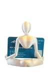Sedef Beyazı Yoga Temalı Kartvizitlik (Işıltılı Beyaz)