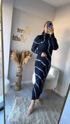 BALIKÇI YAKA BATİK DESEN TRİKO ELBİSE