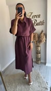 BELDEN BAĞLAMALI TENCEL ELBİSE