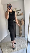 BELDEN TAŞ DETAYLI ELBİSE