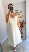 İP ASKILI İNCE DENİM ELBİSE