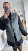 KONTRAST RENKLİ KAŞE BLAZER CEKET
