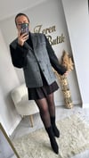 KONTRAST RENKLİ KAŞE BLAZER CEKET