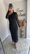 TAŞLI MİDİ BOY TÜL ELBİSE