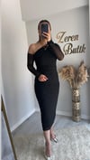 TAŞLI MİDİ BOY TÜL ELBİSE