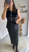 TAŞLI YIRTMAÇLI MİDİ BOY ETEK