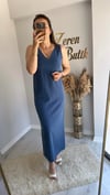 YIRTMAÇLI TENCEL ELBİSE