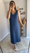 YIRTMAÇLI TENCEL ELBİSE