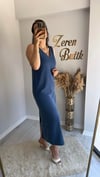 YIRTMAÇLI TENCEL ELBİSE