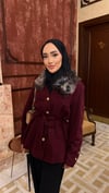 Kürk tasarım Ceket | Bordo