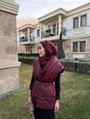 Triko detay şişme yelek bordo