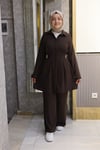 Belden Bağlamalı Gizli Düğmeli Pantolonlu Takım
