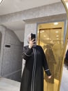 KADEEM MARKA DUBAİ İPEĞİ KUMAŞ ÇİZGİ MODELLİ FERACE
